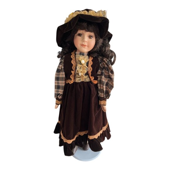 Knightsbridge Collection Porcelain Doll by J. Steventon Ltd with Stand, Box & Ce - Picture 1 of 9